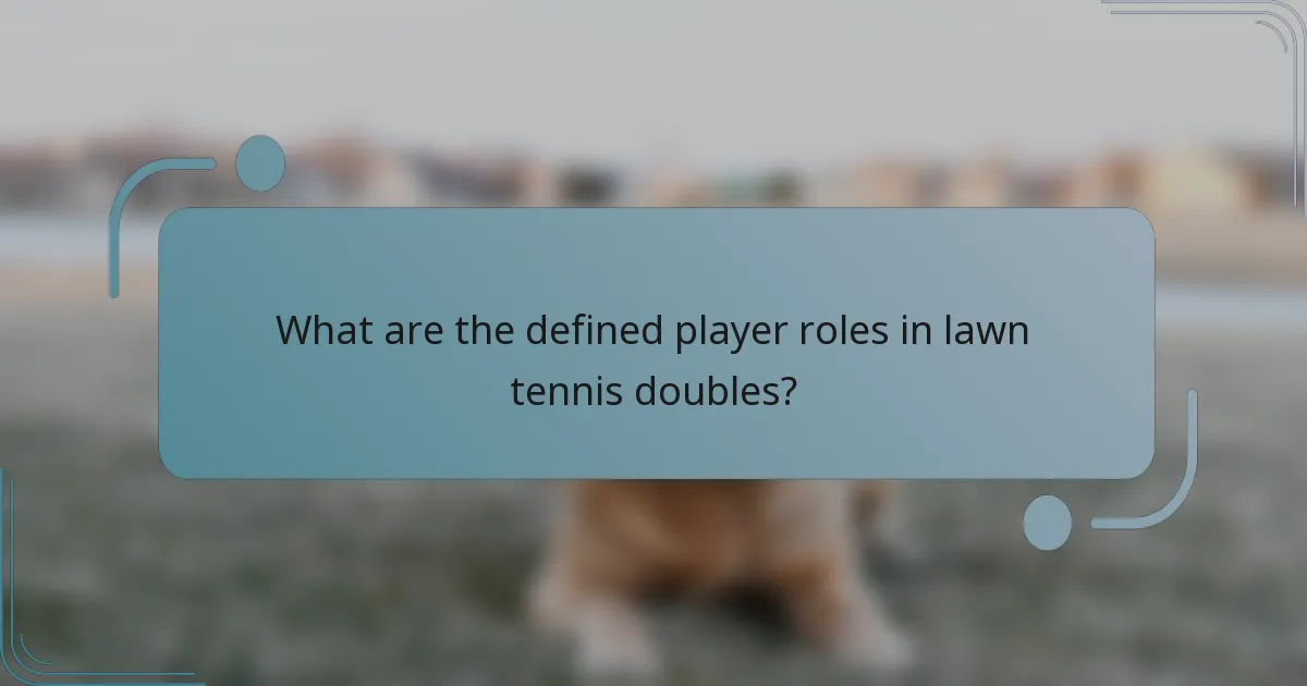 What are the defined player roles in lawn tennis doubles?
